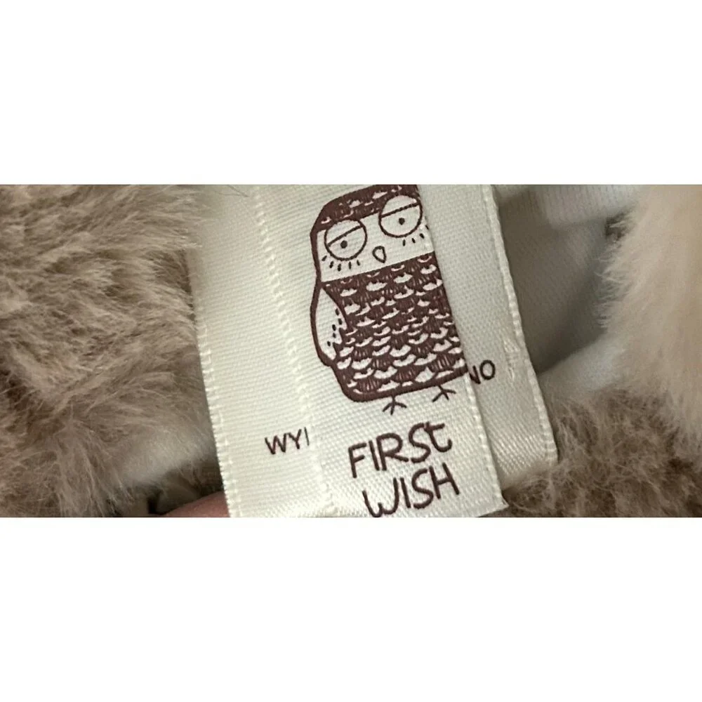 First Wish‎ Snowsuit Baby 3-6 Months Tan Faux Fur Hood Ears Footed Lined SO SOFT